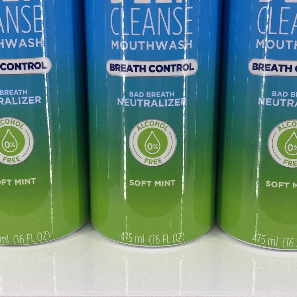 4 Crest Deep Cleanse Mouthwash Breath Control Soft Mint 16oz Alcohol Free